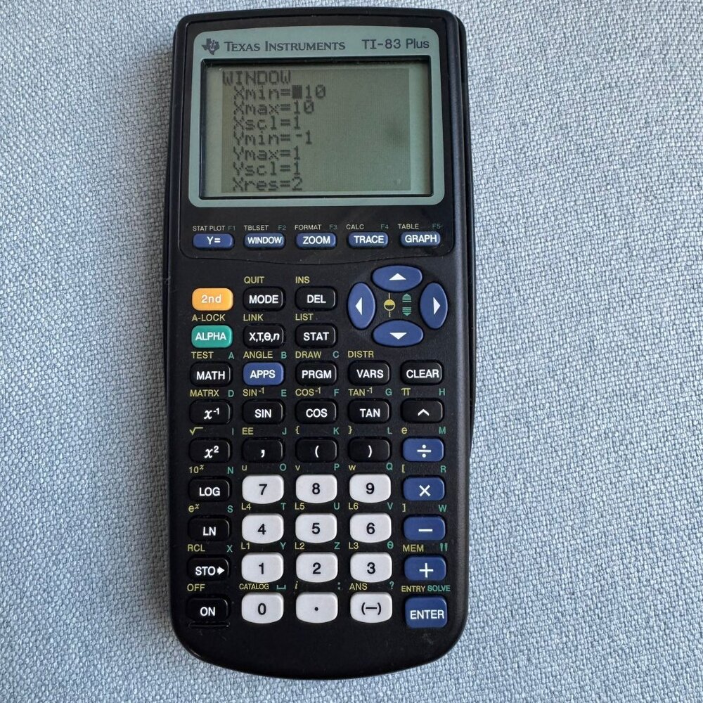 Texas Instruments TI-83 Plus Graphing Calculator Black Tested Working with Cover